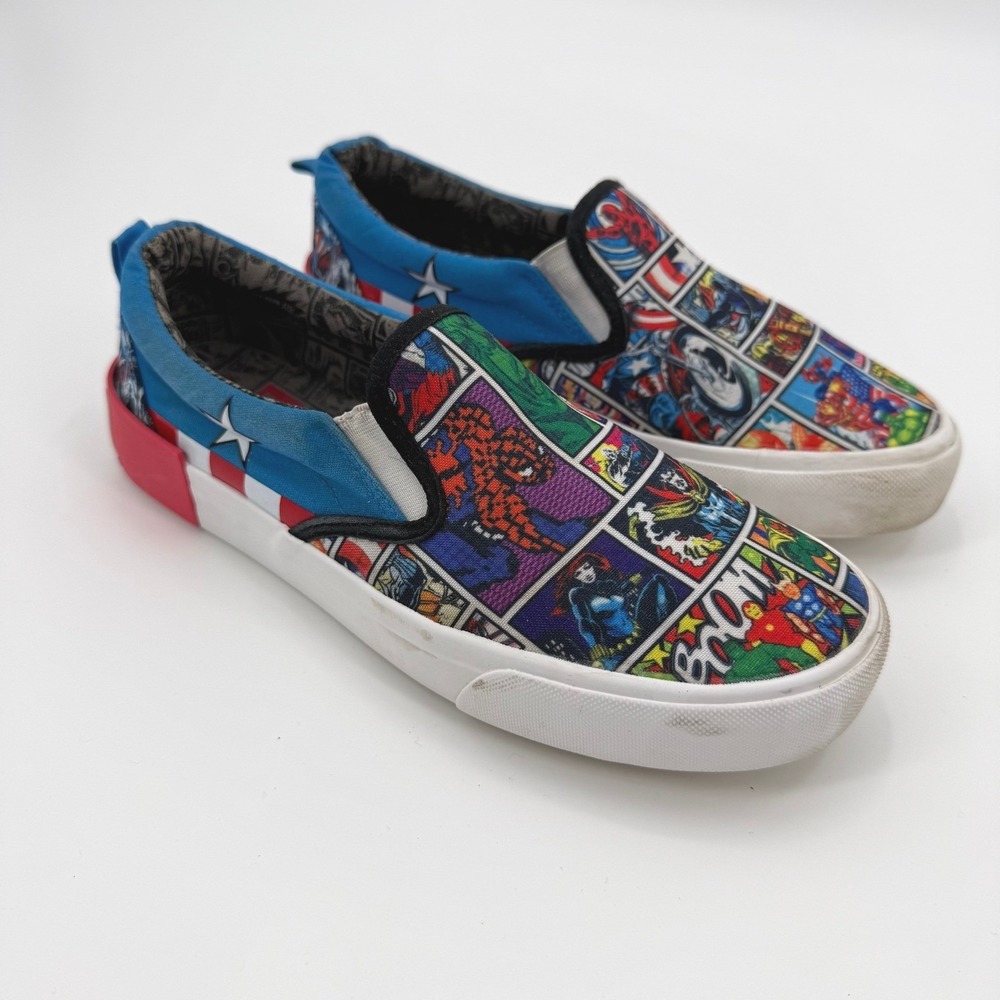 Marvel Ground Up Comic Book Pop Art Superhero Slip-on Canvas Shoes Men Size 7